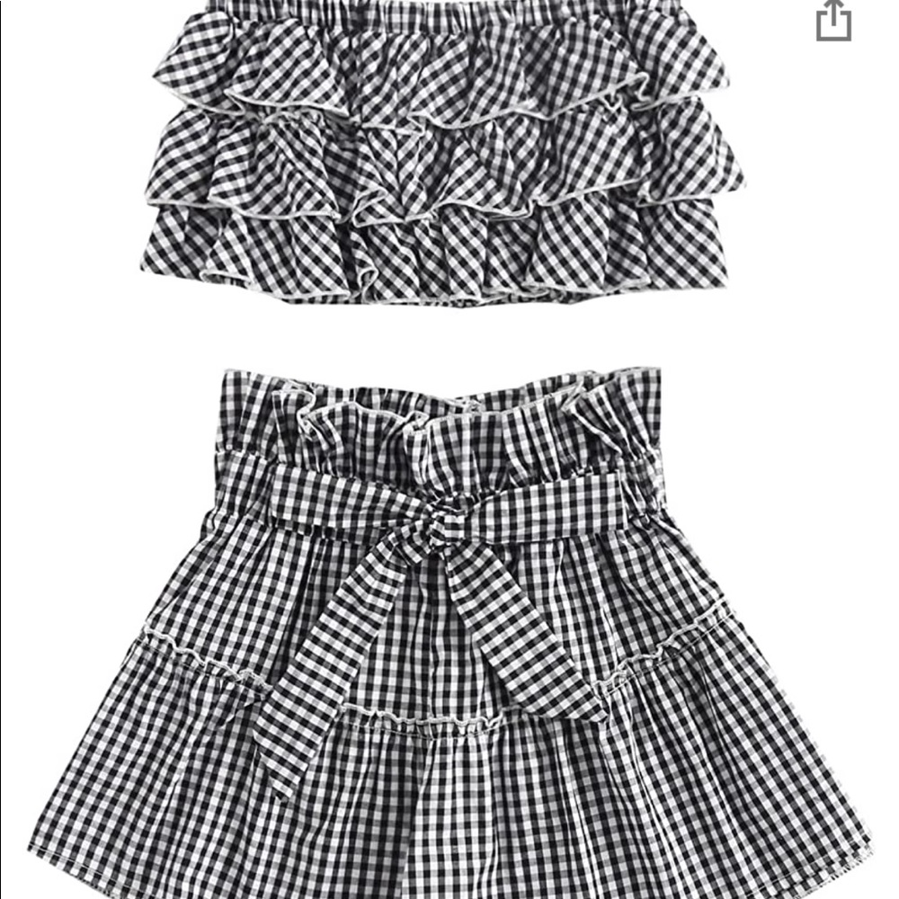 Gingham crop top and shorts
